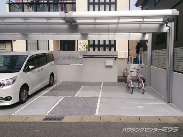 駐車場拡張に伴い カーポートを大きくして多目的なスペースに 愛知県東郷町 施工事例 ハウジングセンターミウラ